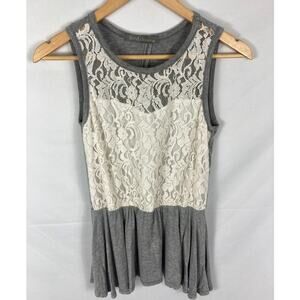 Finn & Clover Lace Front Sleeveless Blouse Size Medium